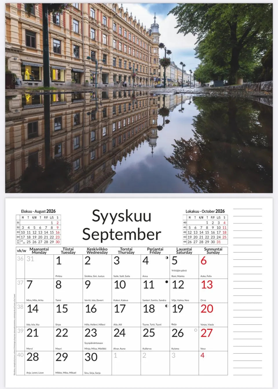 Helsinki -seinäkalenteri 2026